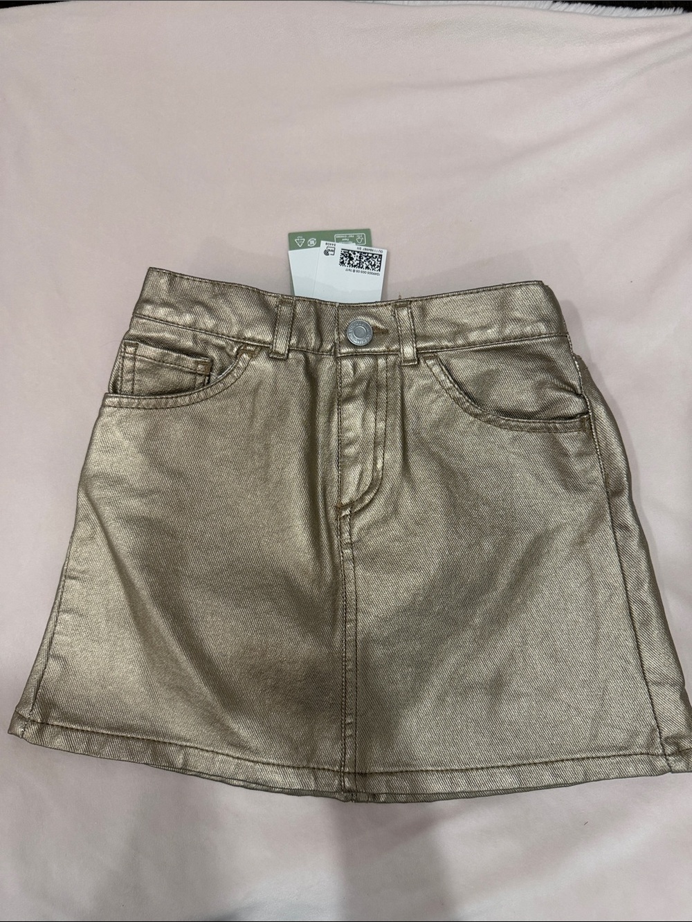 BNWT H&M girls Metallic Gold Mini Skirt